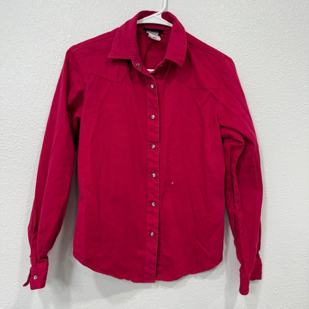 Roughrider by Circle T Western Shirt‎ Womens Small Pink Snap Button Made in USA